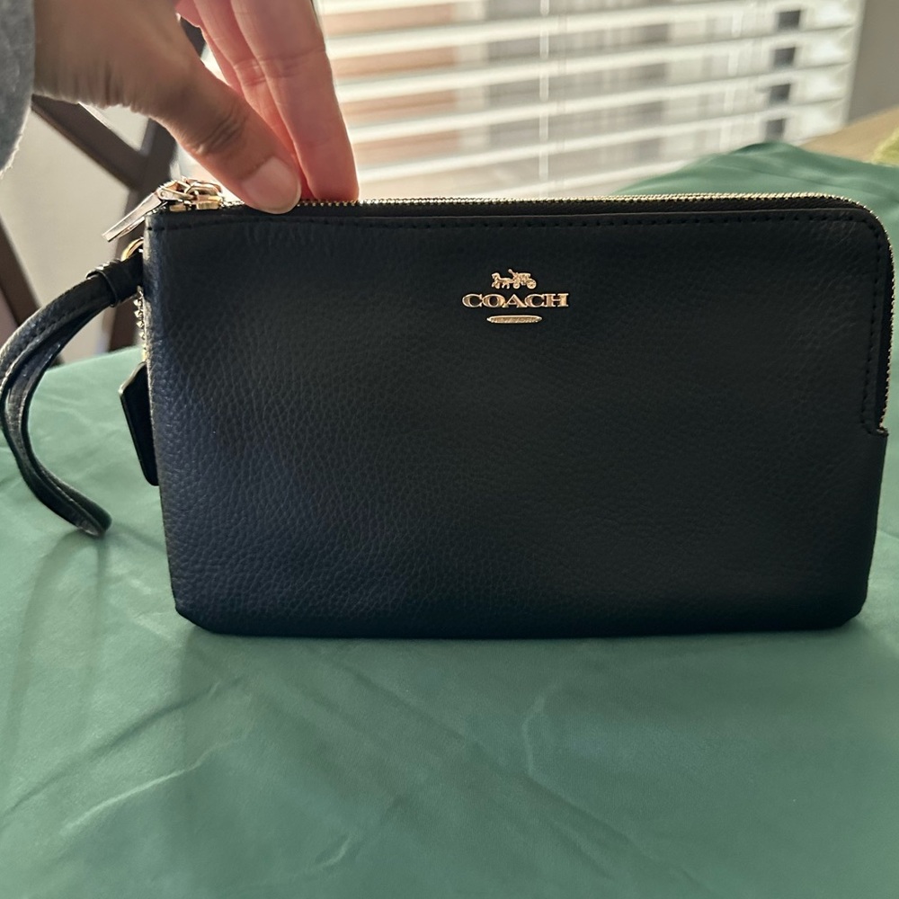 Coach double zip wristlet/wallet